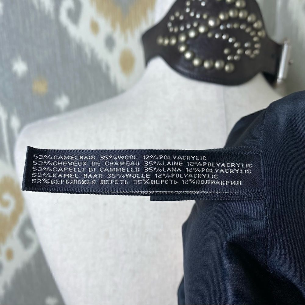 Ralph Lauren Charcoal Grey Camelhair Wool Blend Herringbone Tweed Pouf Skirt - Picture 10 of 16